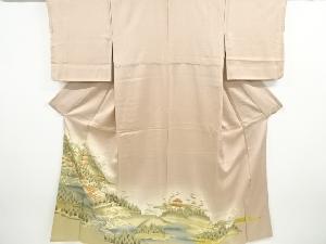 リサイクル　寺塔に橋松梅模様刺繍一つ紋色留袖